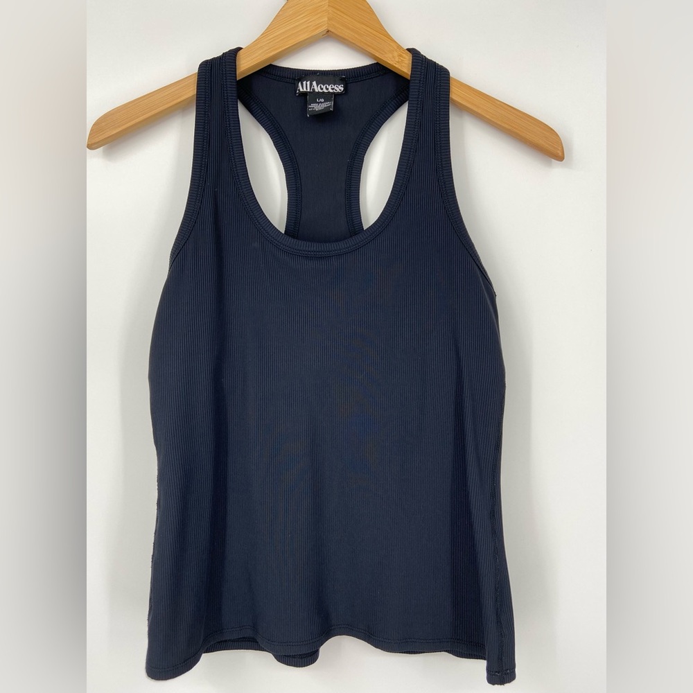 Bandier‎ All Access Navy Session tank Top Racer Back, Shelf bra, Size Large